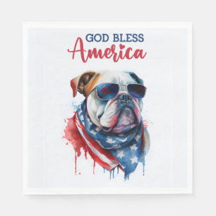 Patriotisk hund - Bulldogg Pappersservett
