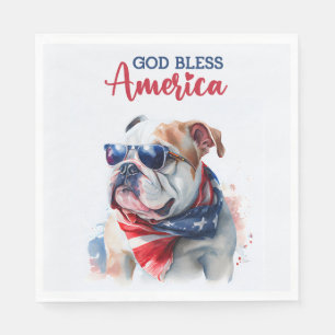 Patriotisk hund - Bulldogg Pappersservett