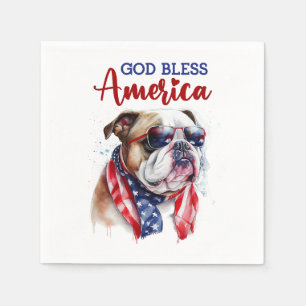 Patriotisk hund - Bulldogg Pappersservett