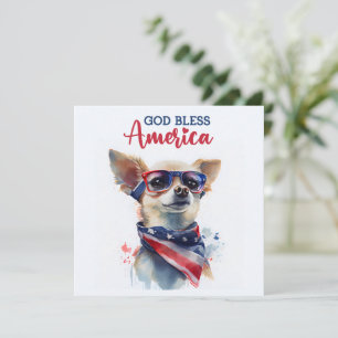 Patriotisk hund-Chihuahua 4 juli-kort Julkort