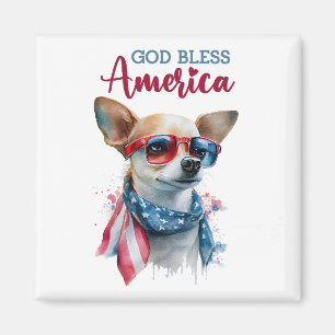 Patriotisk Hund-Chihuahua Magnet