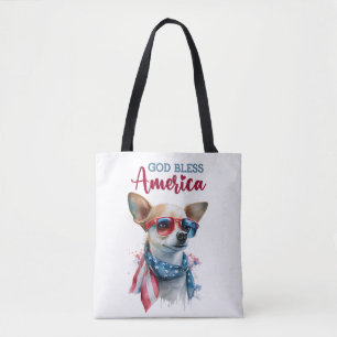 Patriotisk Hund-Chihuahua Tygkasse