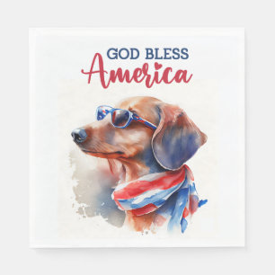 Patriotisk Hund-Dachshund Pappersservett
