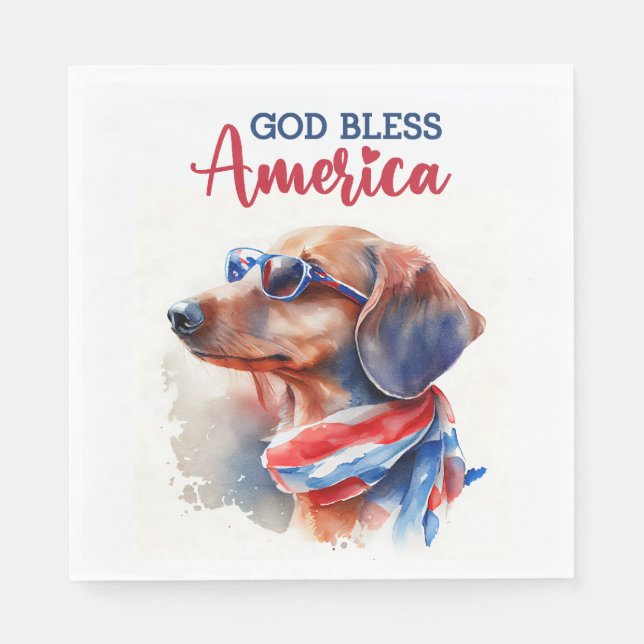 Patriotisk Hund-Dachshund Pappersservett (Framsidan)