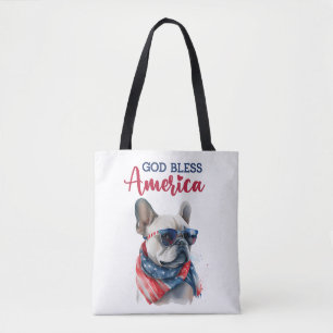 Patriotisk hund - Fransk Bulldog Tygkasse