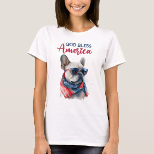 Patriotisk hund - fransk bulldogg t shirt