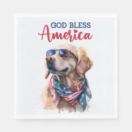 Patriotisk Hund-Golden Retriever Pappersservett