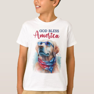 Patriotisk Hund-Golden Retriever T Shirt