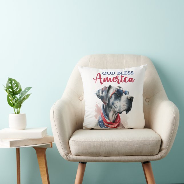 Patriotisk hund - Grand danois Kudde (Stol)