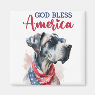 Patriotisk hund - Grand danois Magnet