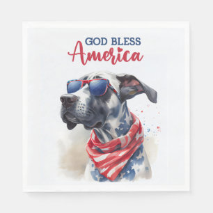 Patriotisk hund - Grand danois Pappersservett