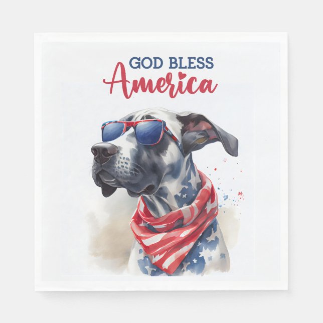 Patriotisk hund - Grand danois Pappersservett (Framsidan)