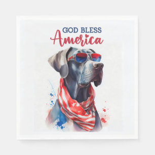 Patriotisk hund - Grand danois Pappersservett