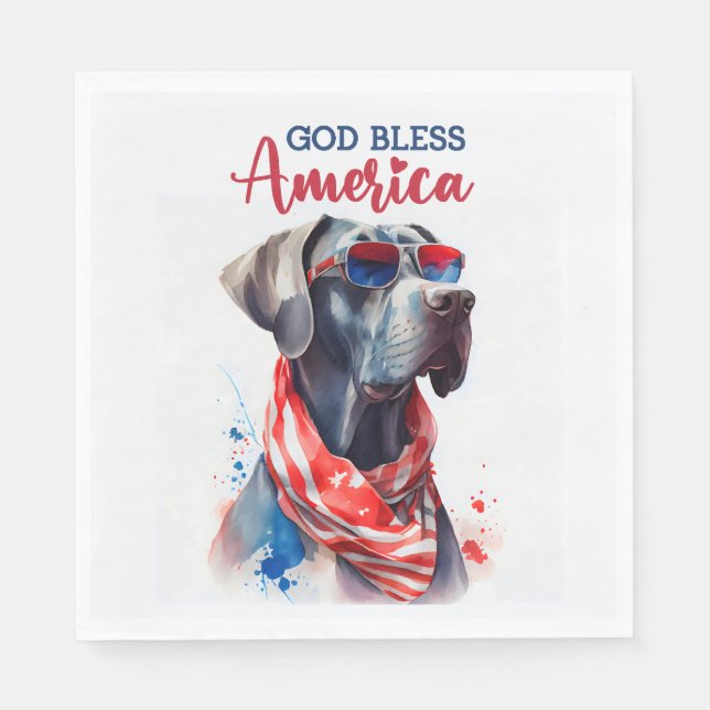 Patriotisk hund - Grand danois Pappersservett (Framsidan)