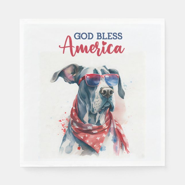Patriotisk hund - Grand danois Pappersservett (Framsidan)