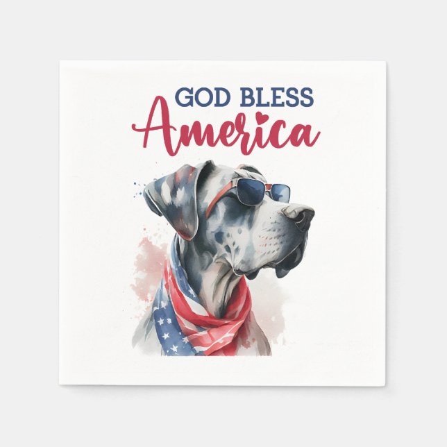 Patriotisk hund - Grand danois Pappersservett (Framsidan)