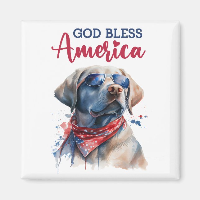 Patriotisk Hund-Labratorium Magnet (Framsidan)