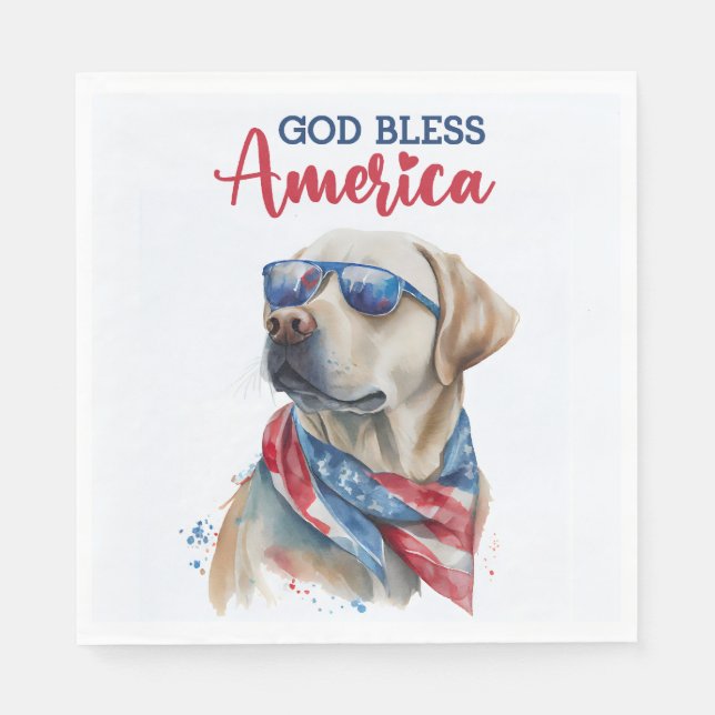 Patriotisk Hund-Labratorium Pappersservett (Framsidan)