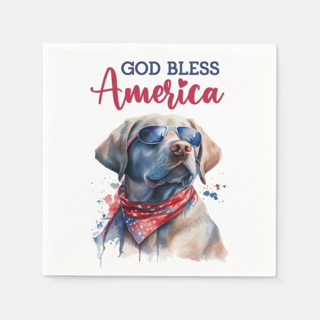 Patriotisk Hund-Labratorium Pappersservett (Framsidan)