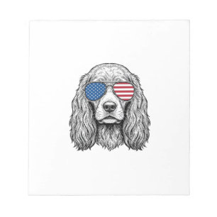 Patriotisk hund med flagg solglasögon Vintage Vect Anteckningsblock