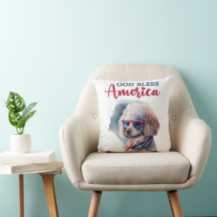 Patriotisk Hund-Pudel Kudde