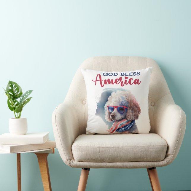Patriotisk Hund-Pudel Kudde (Stol)