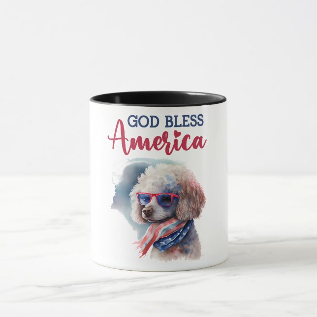 Patriotisk Hund-Pudel Mugg (Center)