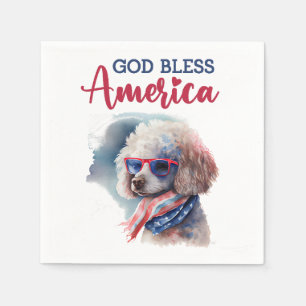 Patriotisk Hund-Pudel Pappersservett