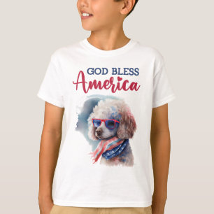 Patriotisk Hund-Pudel T Shirt