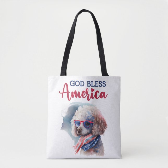 Patriotisk Hund-Pudel Tygkasse (Framsida)
