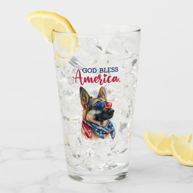 Patriotisk hund - Schäferhund Glaskopp (Framsida Ice)