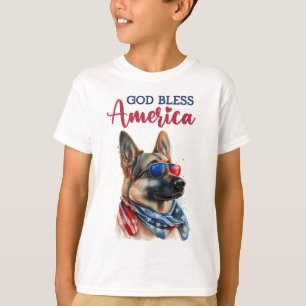 Patriotisk hund - Schäferhund T Shirt