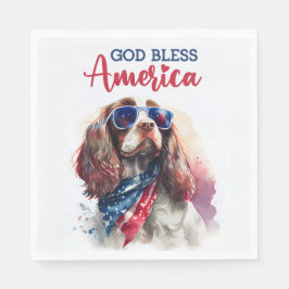 Patriotisk Hund-Spaniel Pappersservett
