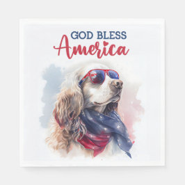 Patriotisk Hund-Spaniel Pappersservett