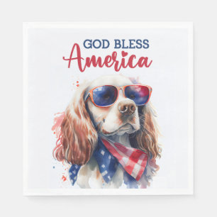 Patriotisk Hund-Spaniel Pappersservett