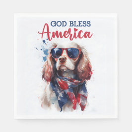 Patriotisk Hund-Spaniel Pappersservett