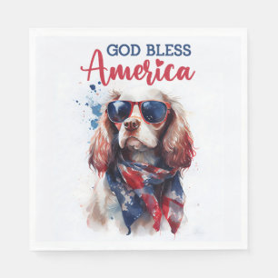Patriotisk Hund-Spaniel Pappersservett