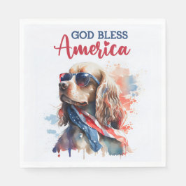 Patriotisk Hund-Spaniel Pappersservett
