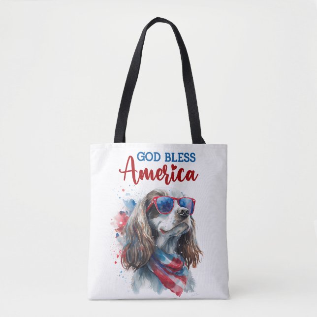 Patriotisk Hund-Spaniel Tygkasse (Framsida)
