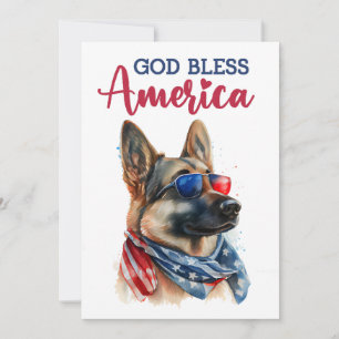 Patriotisk hund - Tysk Schäferhund 4:e Juli-kort Julkort