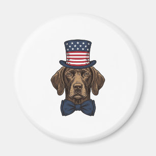 Patriotisk Hund Vintage Gravyr T-Shirt Design_1 Magnet