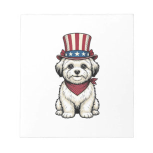 Patriotisk Hund Vintage Gravyr Vektor Design_1 Anteckningsblock