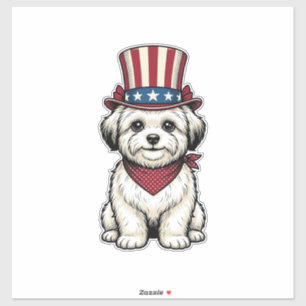 Patriotisk Hund Vintage Gravyr Vektor Design_1 Klistermärken