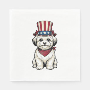 Patriotisk Hund Vintage Gravyr Vektor Design_1 Pappersservett