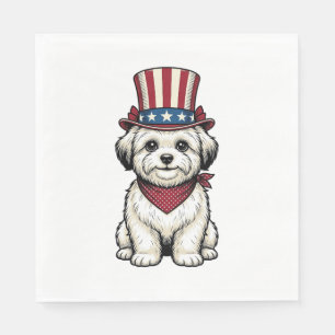 Patriotisk Hund Vintage Gravyr Vektor Design_1 Pappersservett