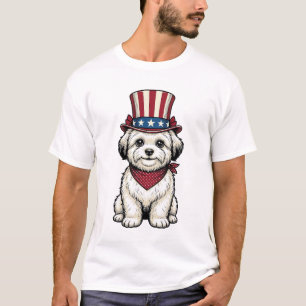 Patriotisk Hund Vintage Gravyr Vektor Design_1 T Shirt