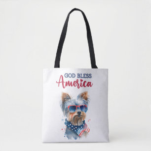 Patriotisk Hund-Yorkie Tygkasse