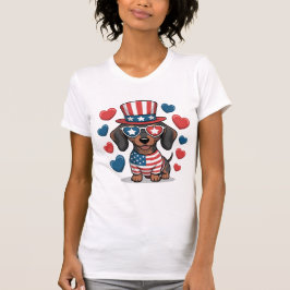 Patriotisk hundälskare USA-tröja T Shirt