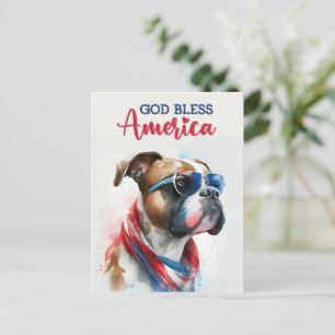 Patriotisk hundboxare, Gud välsigne Amerika vykort