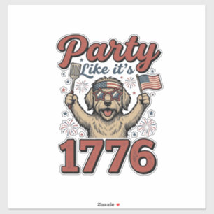 Patriotisk Hundfest Som Om Det Vore 1776 Vintage T Klistermärken
